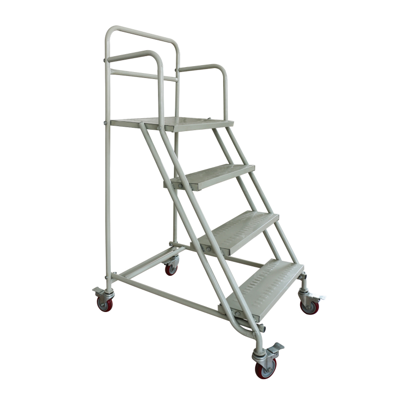 Versatile Warehouse Climbing Ladder Platform Cart - Available in Multiple Colors