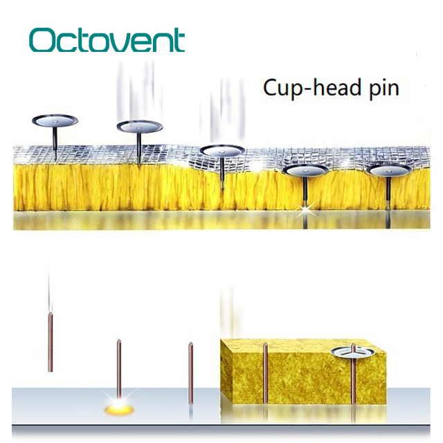 Octovent Customized Stainless Steel Round Head with Thread Thermal Insulation Spotter Weld Pins