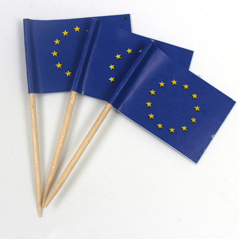 Decorative Wooden Toothpicks Cocktail Flags Burger Flag Custom Logo Printing Sticks for Party