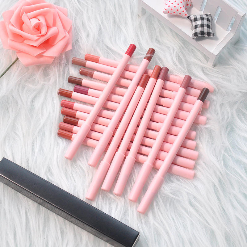 New Custom Your Own Brand Vegan Lip Pencil High Quality Long Lasting Lipliner Pink Lip Liner Pencils
