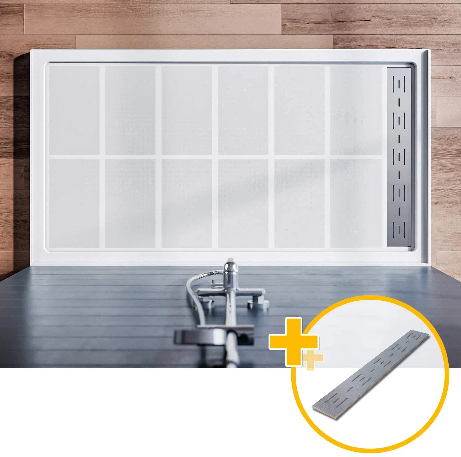 H Shower Base Pan Center Drain Non-Slip Stainless Steel Shower Drain