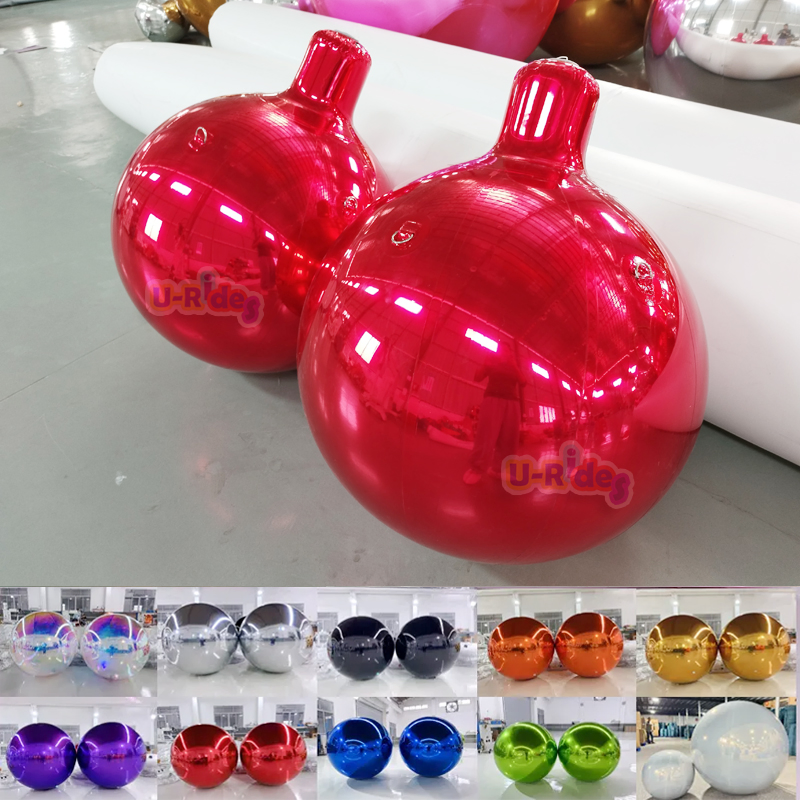 Large Giant Floating Christmas Ball Mirror Sphere Decor Hanging PVC Wedding Balloon Event and Advertising Inflatables