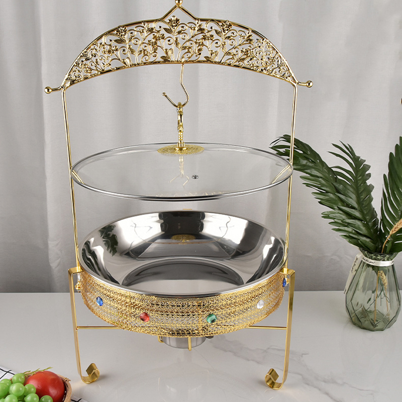6.0L Chafing Dish Buffet Set Round Stainless Steel Chafer for Catering Party Banquets Wedding