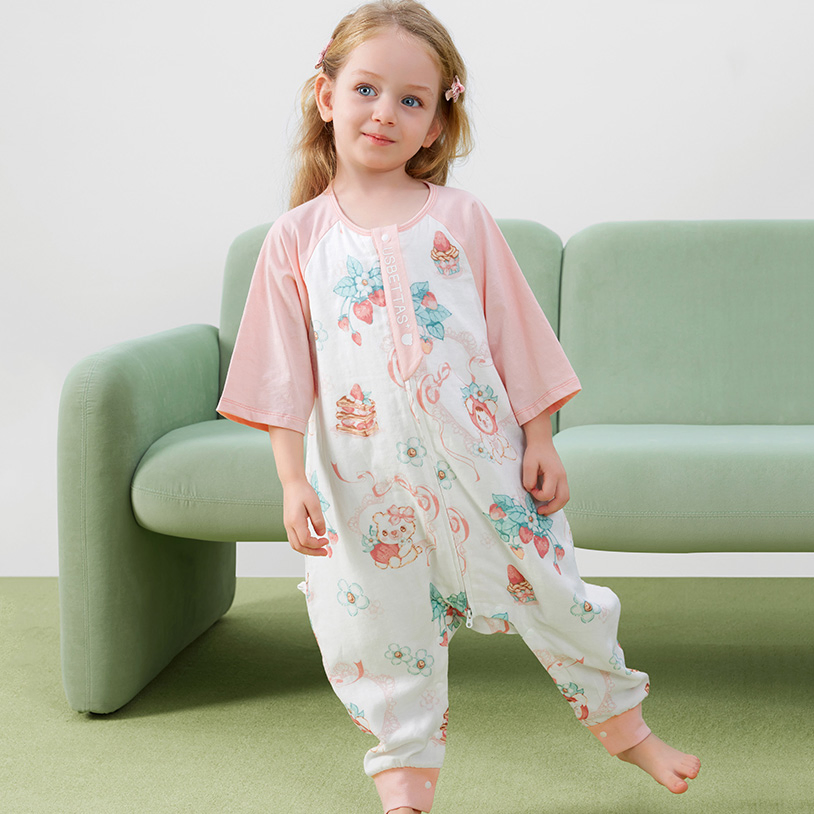 Premium Baby Sleeping Bag OEM Durable Cotton Blend 3/4 Sleeve Ventilated Sleep Sack for Kids Home Use