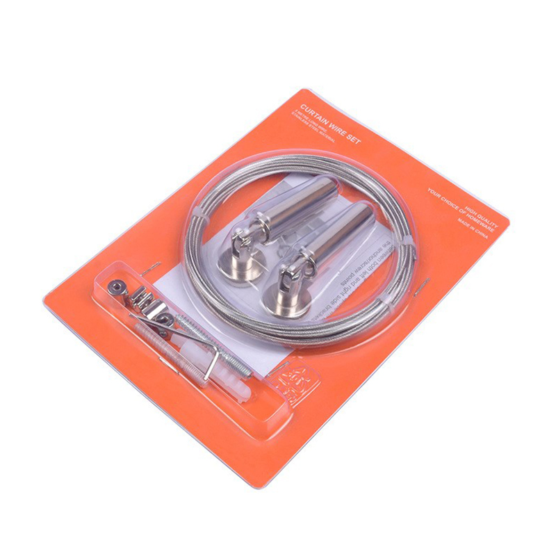 Manufacturer Wall Mount Window Stainless Steel Curtain Wire Rod Set