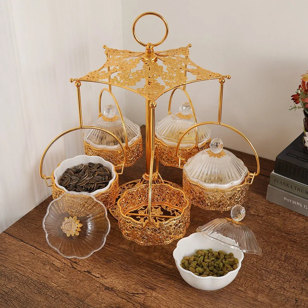 Wholesale Market Golden Nordic Fruit Storage for Home Living Room Tray
