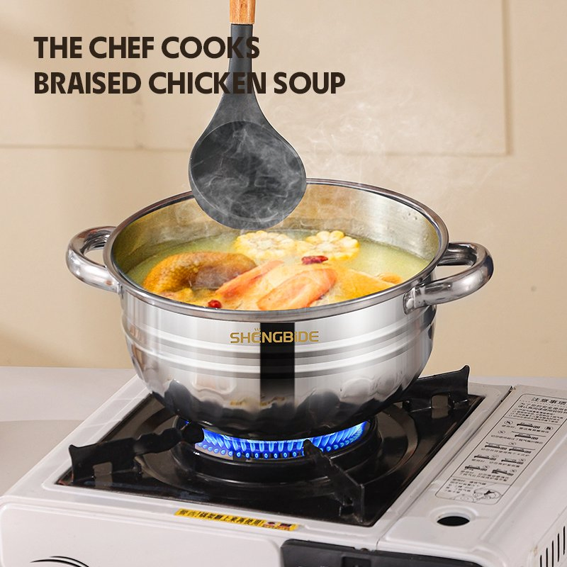 Stainless Steel Stock Pot Nonstick Chef Cooking Pots and Pans with Cookware
