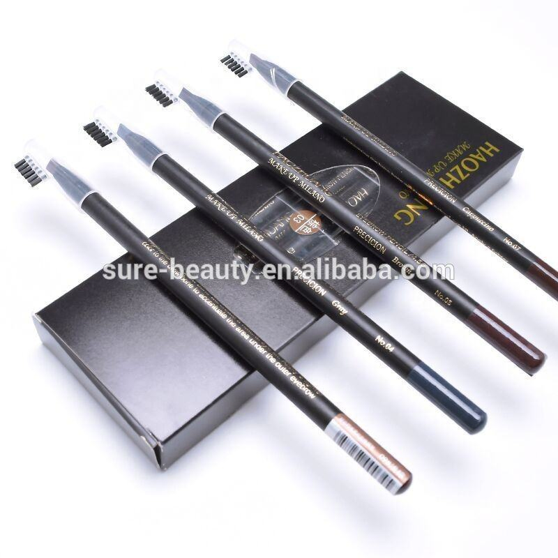 Private Label Hard Core White Microbladinq Tattoo Eyebrow Pencil with Brushes Cover