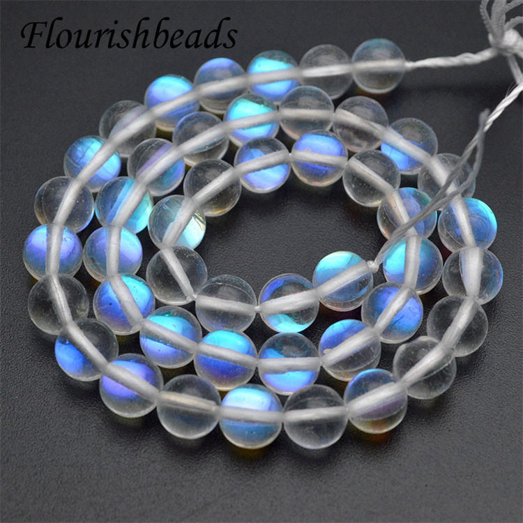 Wholesale Ab-Plating Shiny Synthetic Round Glass Beads for Jewelry Necklace Bracelet Making