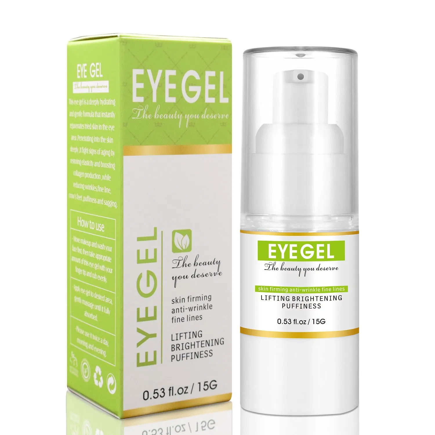 Custom Logo Dark Circles Puffiness Smooth Fine Lines Fragrance Free Hyaluronic Acid Collagen Under Eye Cream Gel