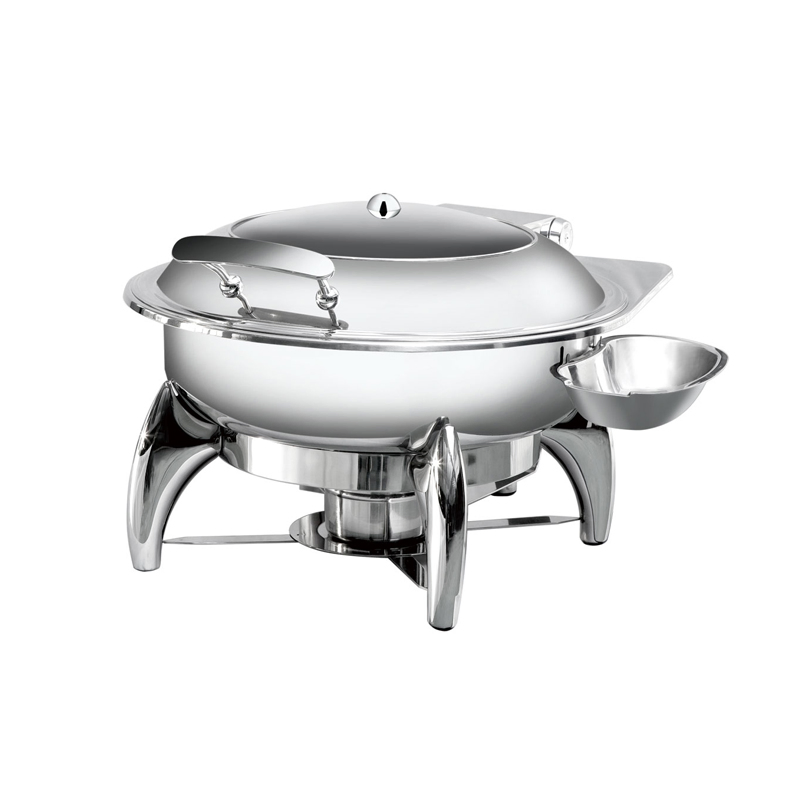 Stainless Steel Glass Cover Luxury Round Self/Service Food Heater Self/Service Stove