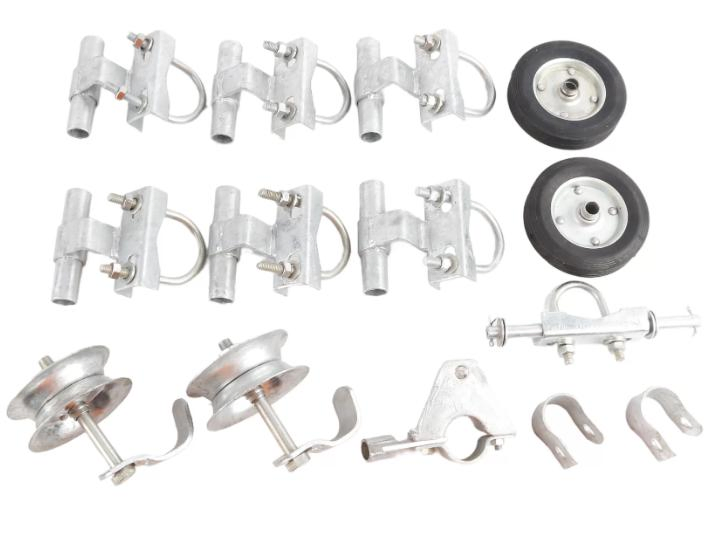 Galvanized Steel Chain Link Fence Sliding Rolling Gate Hardware Kit