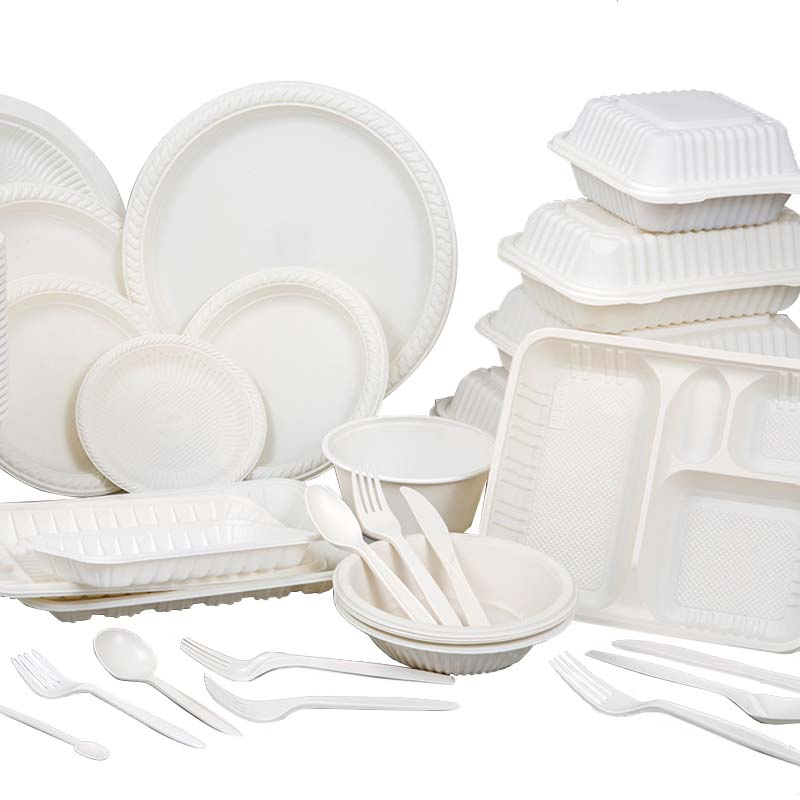 White Cutlery Set Fork Spoon Natural 100% Biodegradable Cornstarch Spork for Fruit Salad