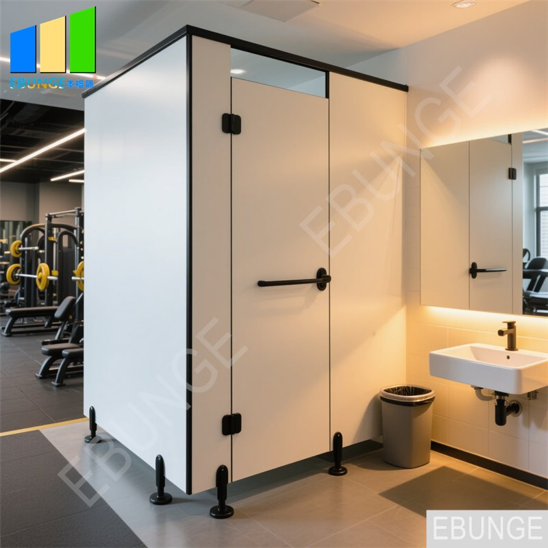 Public Toilet Partition HPL Compact Laminate Shower Cubicle for Gym