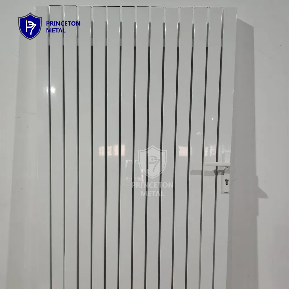 French Style Simple Elegant Aluminum Single Walkway Slat Gate for Security Garden Pedestrian Entrance Gate