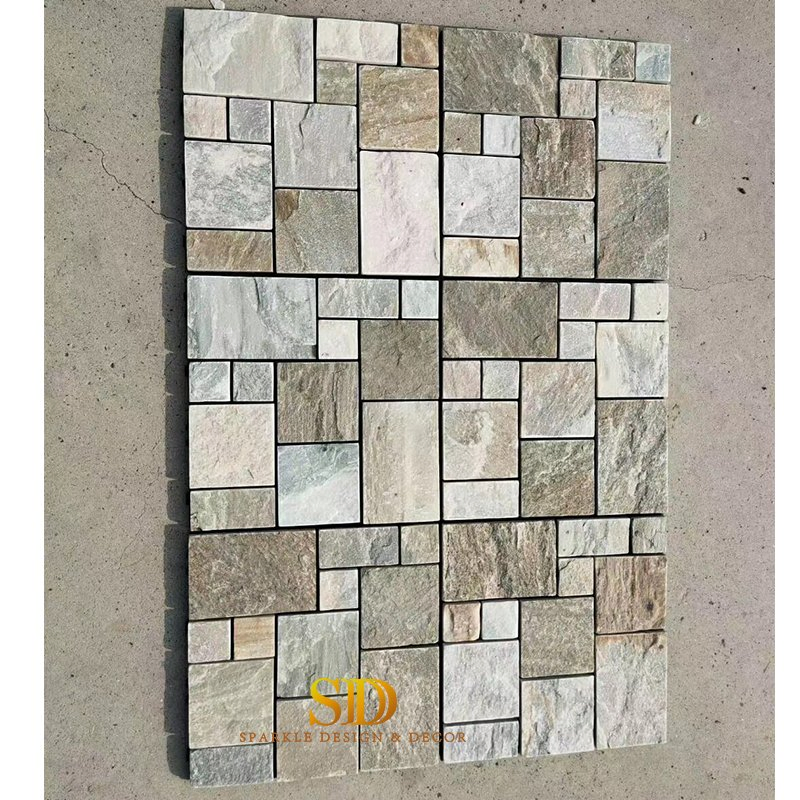 Good Price Natural Slate Mosaic Panels Culture Stone Panels for Sale