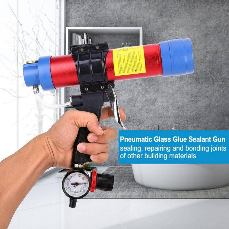 Pneumatic Glass Glue Sealant Caulk Gun Cartridge Air Gun 310~600ml Capacity