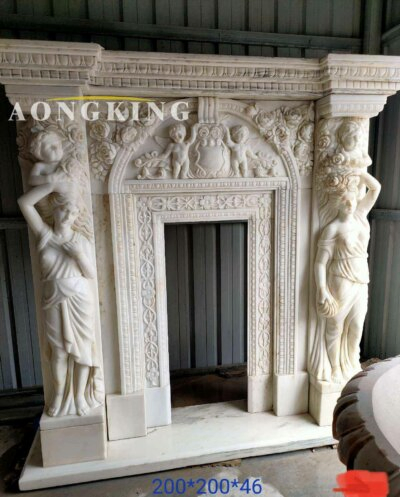High Quality Neoclassical Style Marble Mantelpieces Fireplaces Art Wall House Design