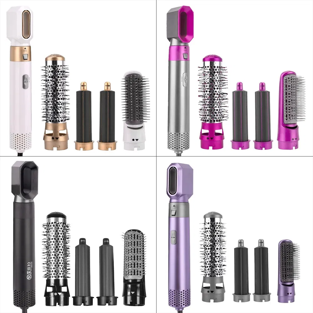 5 in 1 Best Professional Ionic Electric Hot Air Curling Dry Blowing Hair Dryer Brush Comb Curler Roller Set