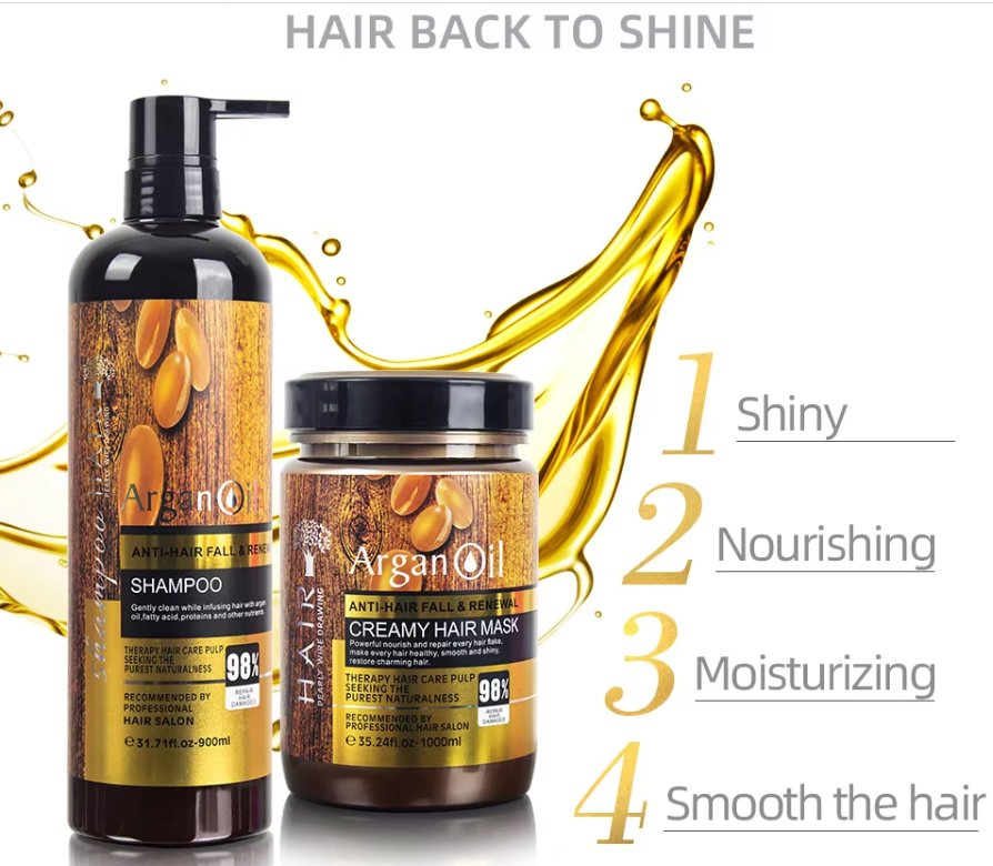 Custom Logo 1000ml Argan Oil Hair Mask High Quality Repair The Damage Glycerin for Hair Mask Label Hair Film