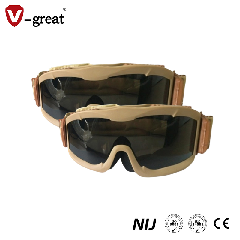 Polycarbonate Lens Clear Safety Googles Used with Pasgt/Ach/Mich Helmets