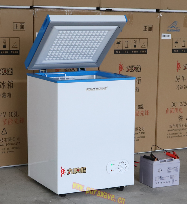 Purswave Bdbc-358 12V24V DC Solar Chest Freezer Solar Powered Refrigerators Deep Freezer Boat Freezer Truck Freezer Battery Freezer