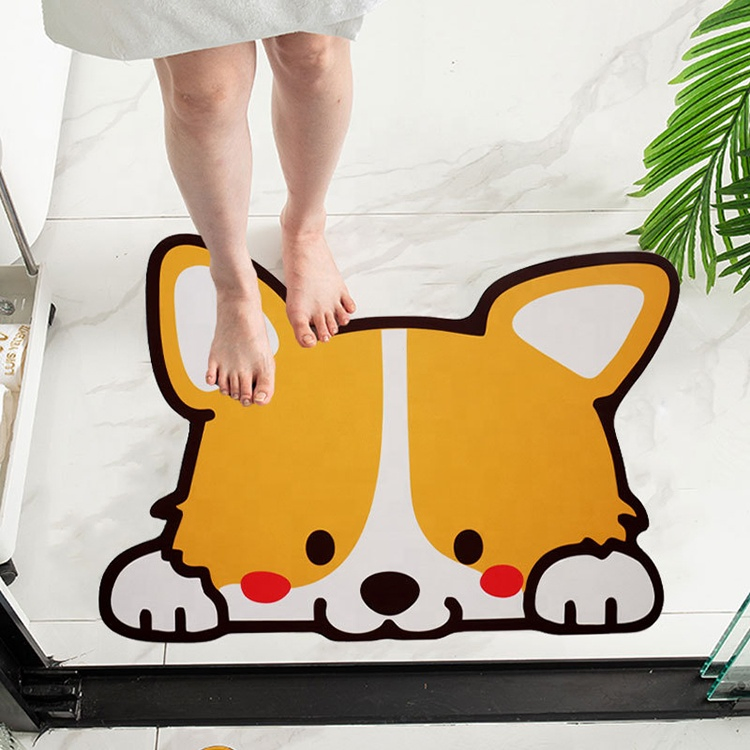 Stock Kitchen Door Mat Soft Logo Diatomite Stone Bath Shower Mat Diatomaceous Earth Quick Dry Bathroom Floor Non-Slip Mat