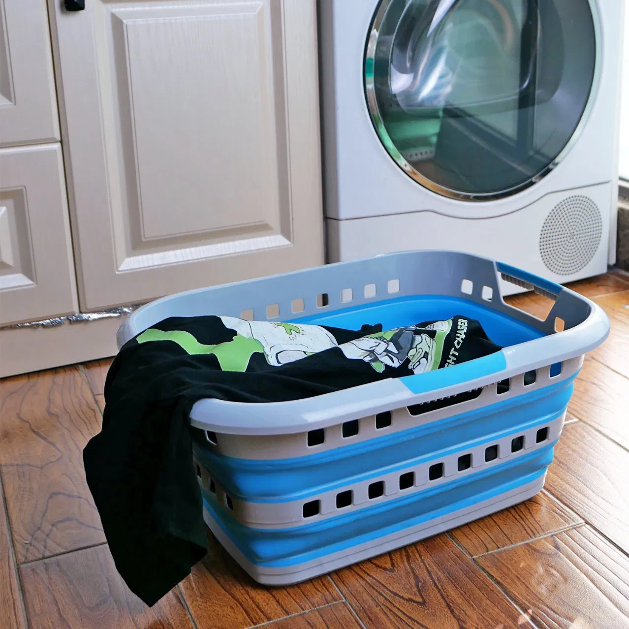 40L Blue Hot Washing Tub Selling Large Capacity Collapsible Storge Basket Plastic