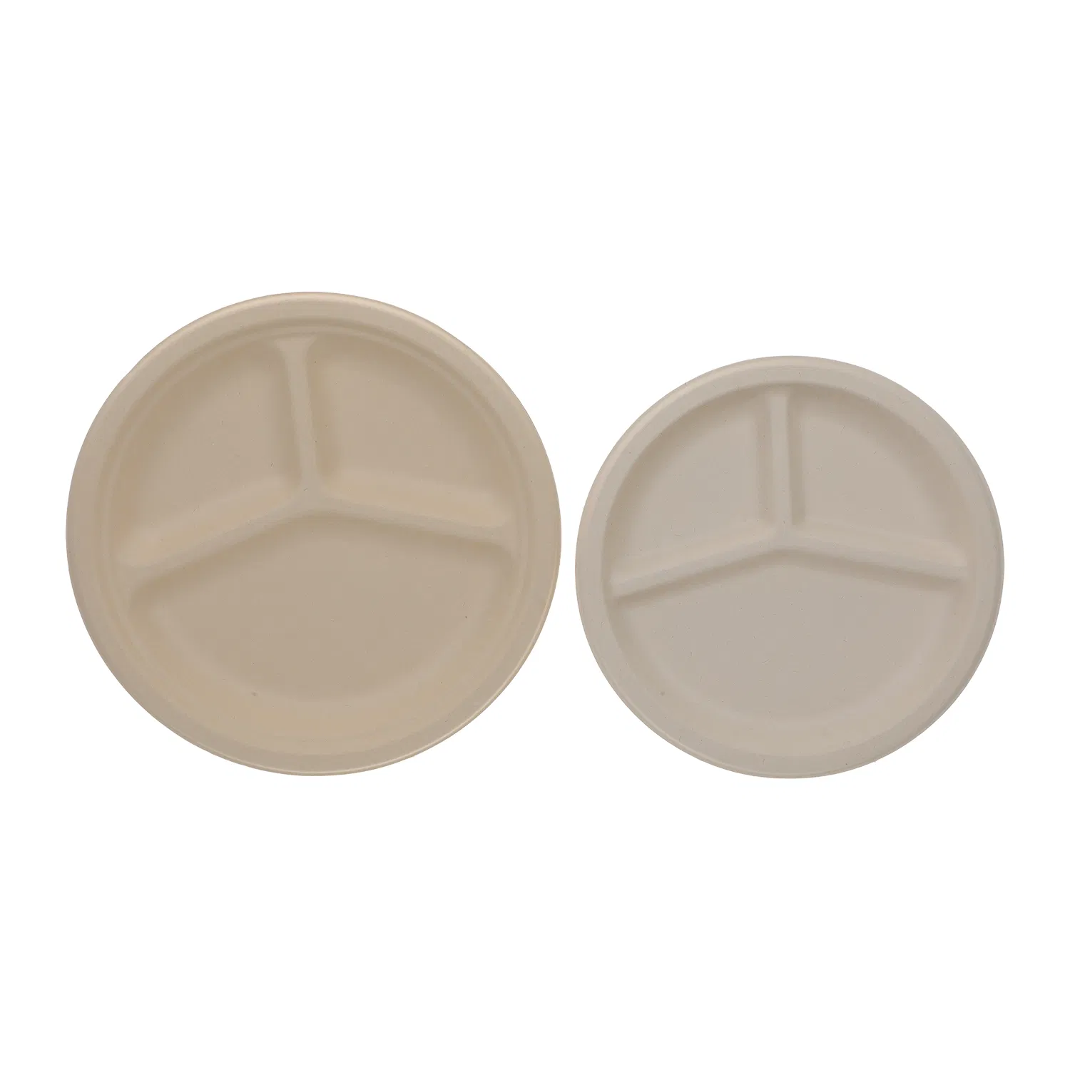 Eco-Friendly 9 Inch Sugarcane Bagasse Plate with 3 Compartments