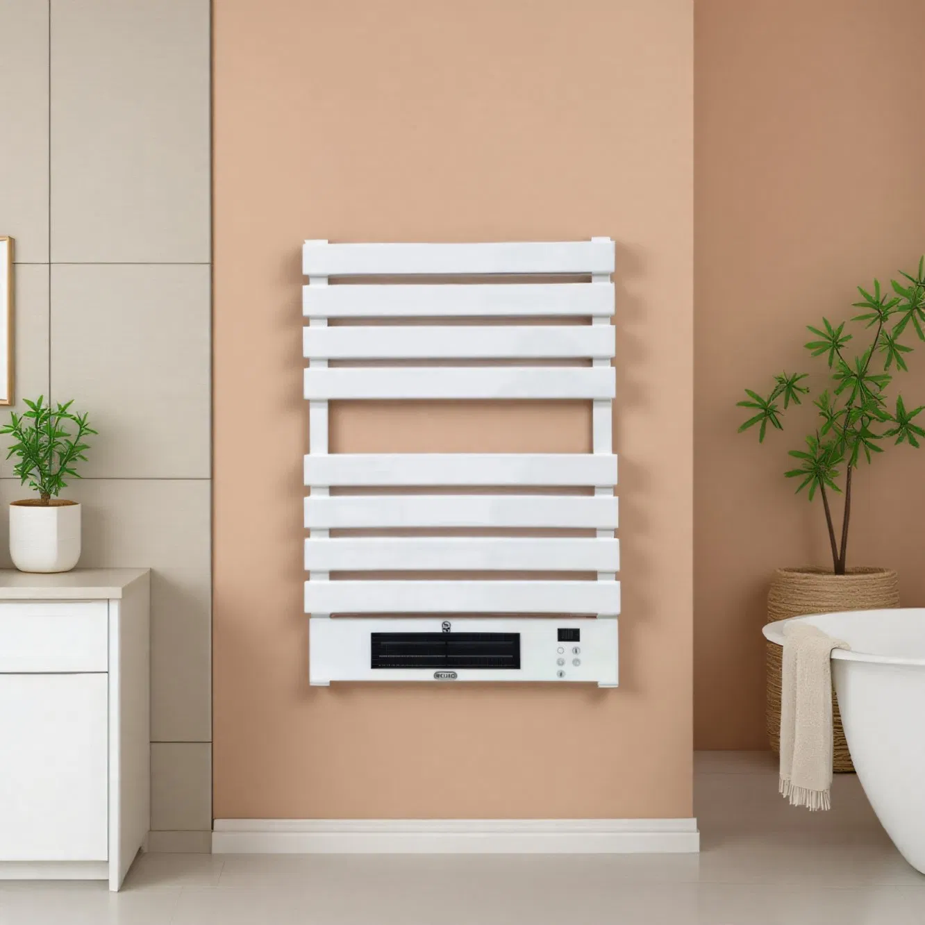 Waterproof Electric Towel Rail with Space Heater for Safety and Durability