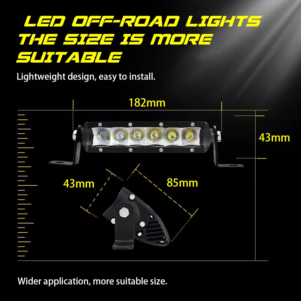 Светодиодная балка 7 дюймов 30Вт, 3D линза, внедорожник