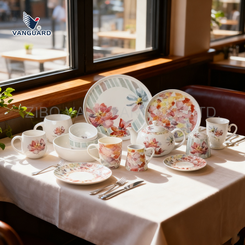 Factory Direct Porcelain Tableware Dish Set Dinnerware Set Custom Printing Dinner Set Ceramic Dining Set for Kitchen
