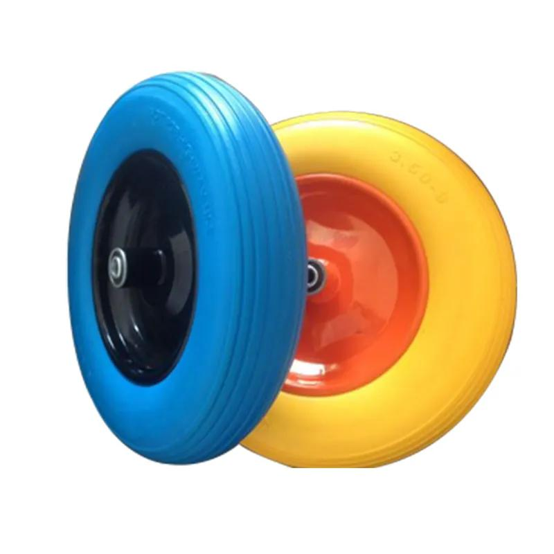 3.50-8 Top Quality Light Duty Wheelbarrow PU Wheel Tire Solid PU Foam Wheels
