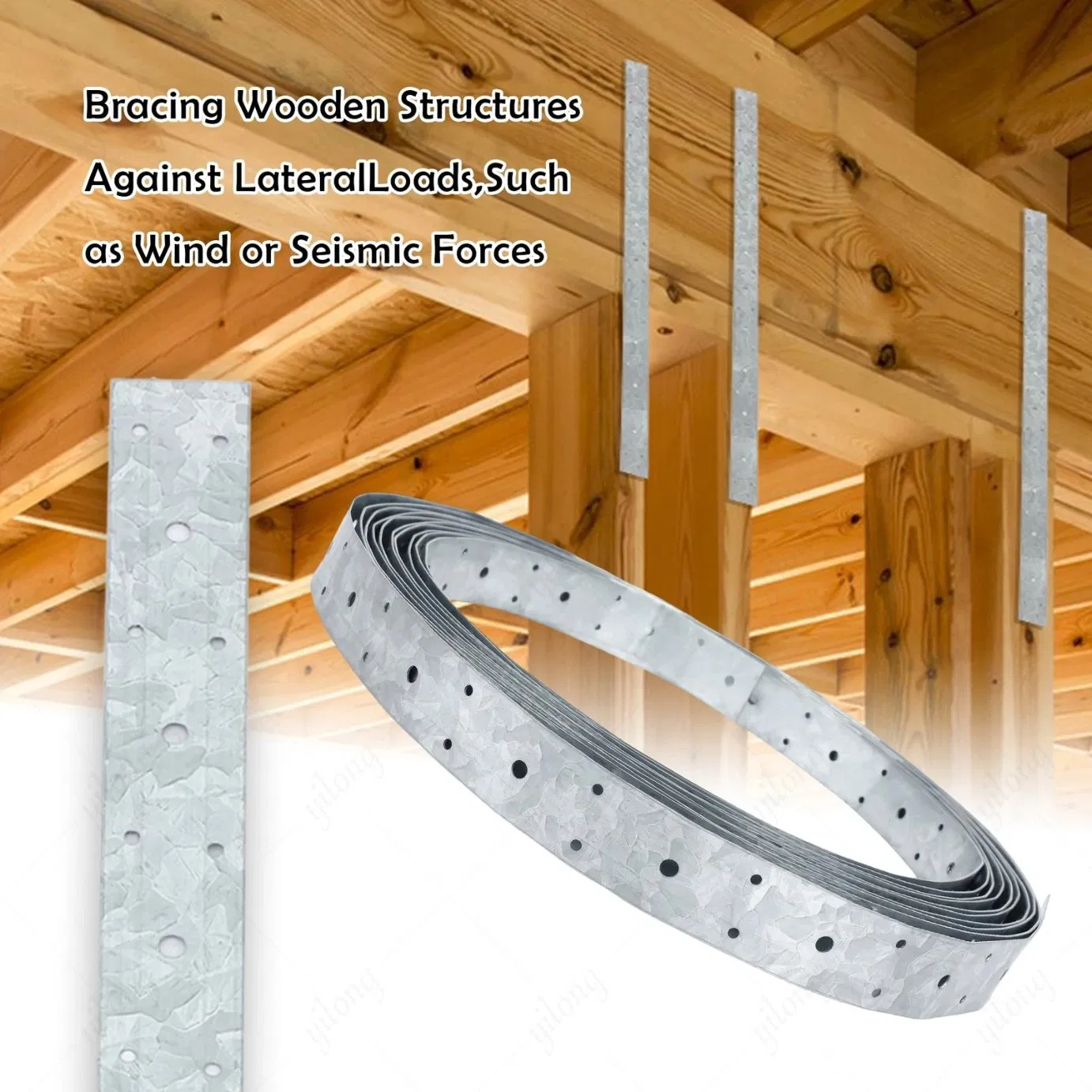 High Strength Galvanized Strap Brace for Building and Furniture Assembly