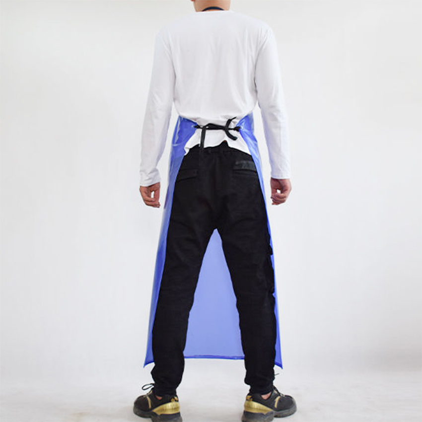 Blue 110*80cm Waterproof Chemical Anti Oil Acid Alkali Industry PVC Apron En 13034