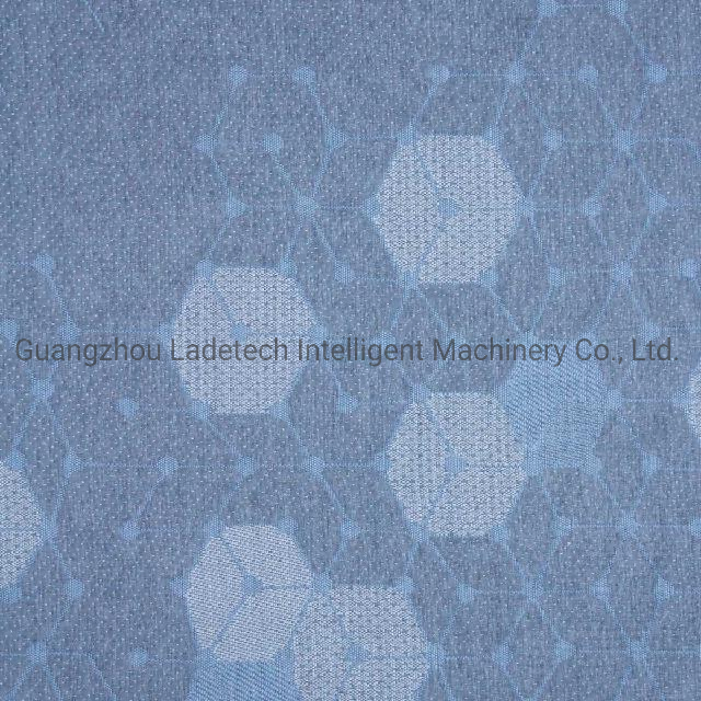 Jacquard Knitted Mattress Fabric 100% Polyester Blue Color