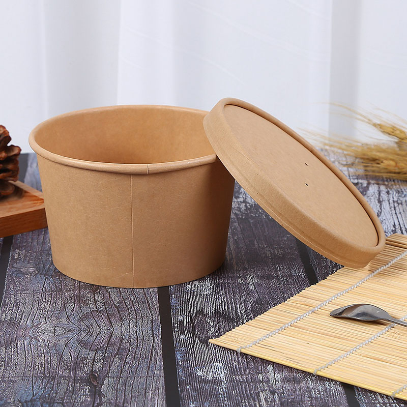 Promotional White Cardboard Ice Cream Tubs Packing Box Kraft Paper Thickened Ice Cream Tubs