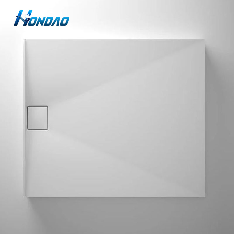 2022 Factory Direct Supply Smooth Texture Solid Surface Shower Base Artificial Stone Shower Pan