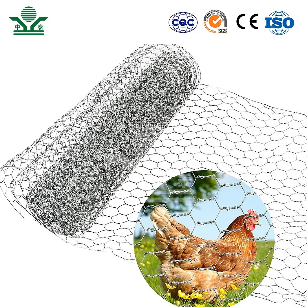 Zhongtai 0.64mm Hexagonal Mesh China Manufacturing 1m 2m Width Galvanized Rabbit Wire Mesh Used for 4 FT Black Welded Wire Fence