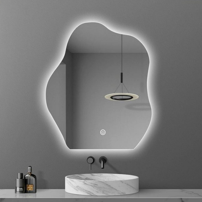 Irregular Wavy Illuminated Touchable Backlit LED Mirror with Defogger Hot Sell