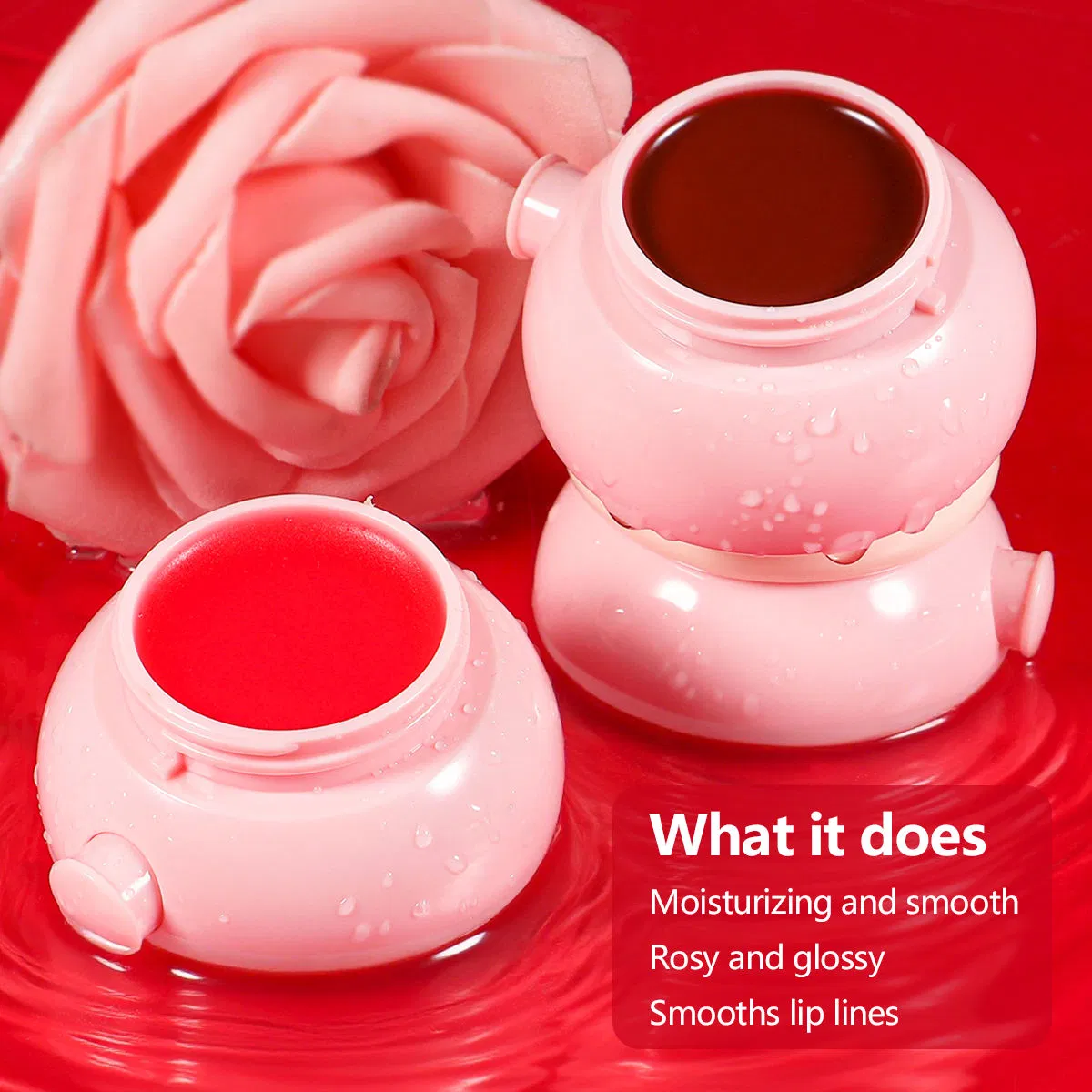 Glossy Waterproof Lip Balm with Moisturizing Mineral Fruit Butter