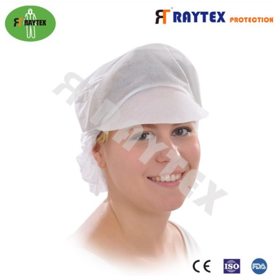 Single Use Cleanroom Food Industrial Protective Peak Snood Cap