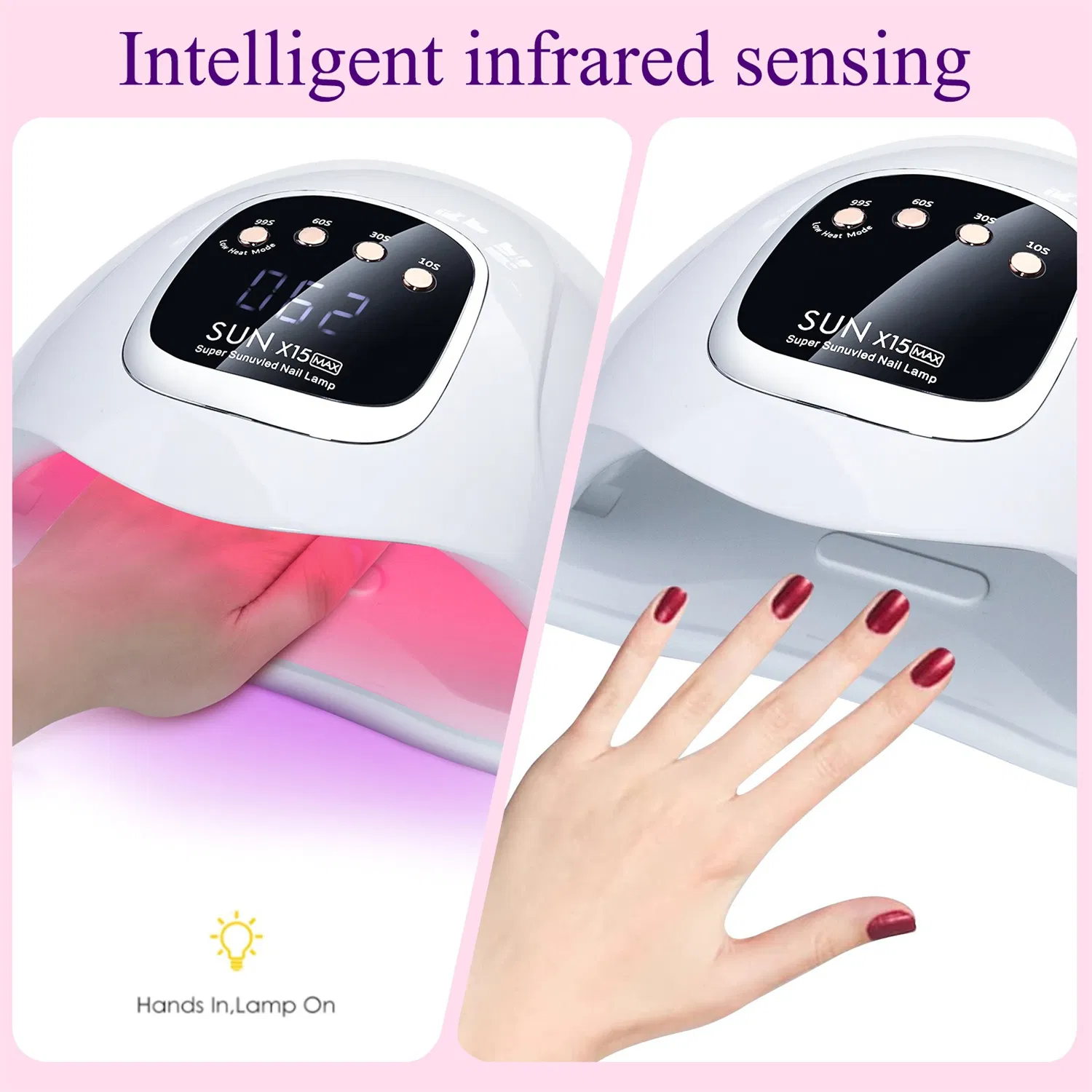 Nail Dryer Machine New Sunx15 Max Nail Lamp 66 UV/LED Red Light Source Nail Phototherapy Lamp