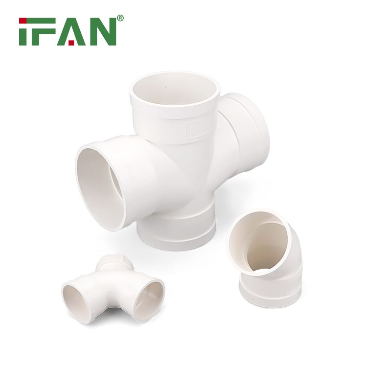 Ifan Customized Fittings UPVC Manufacturer Pipe Fittings PVC 110mm GB Four-Way PVC Plumbing Fitting