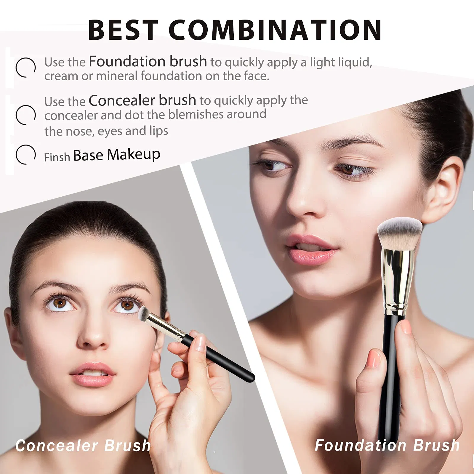 PRO Foundation Brush and Flawless Concealer Brush Makeup Brushes