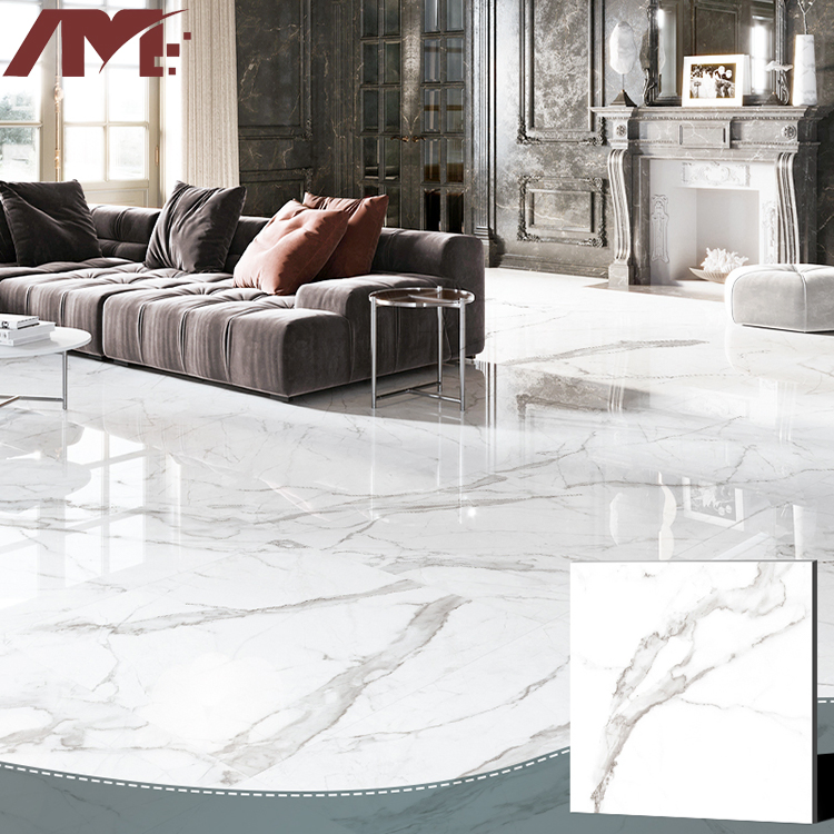 Super White Ceramic Tile Different Types of Cheap Artificial Glazed Marble Floor Tiles