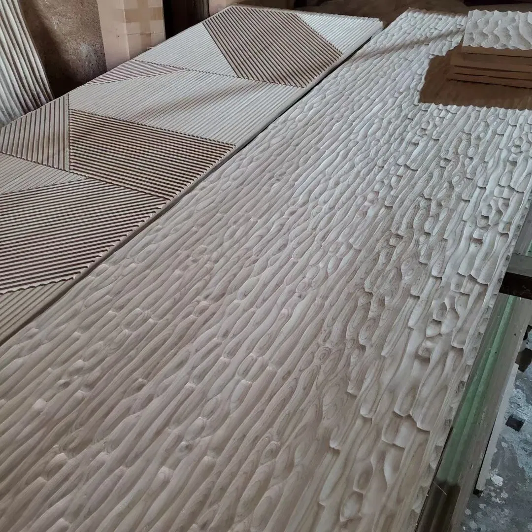 Fluted Cladding Corner Solid Wall Interior Decorating Luxury High Gloss Sculpted Wood Panel