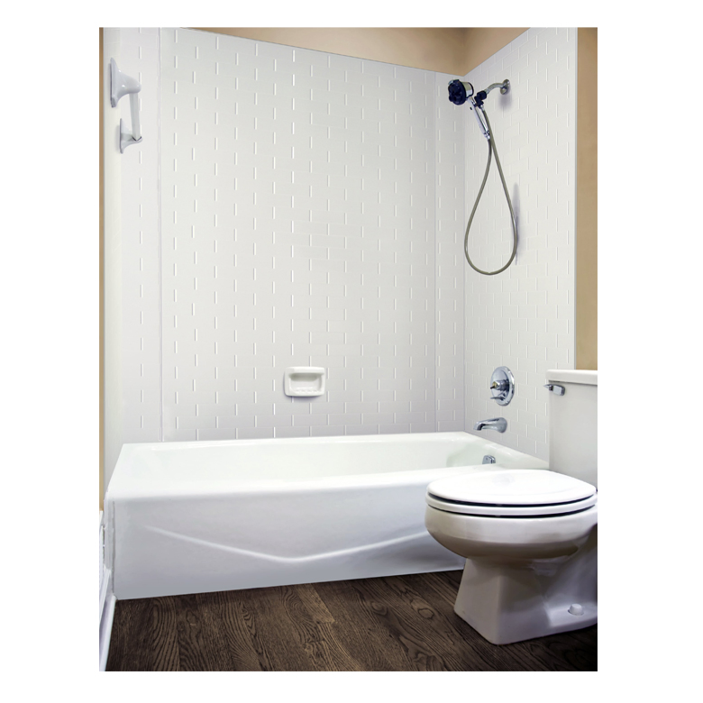 Hotel Bathroom Shower Wall Panel Covering Acrylic Solid Surface Artificial Stone Cultured Marble Shower Tub Surround