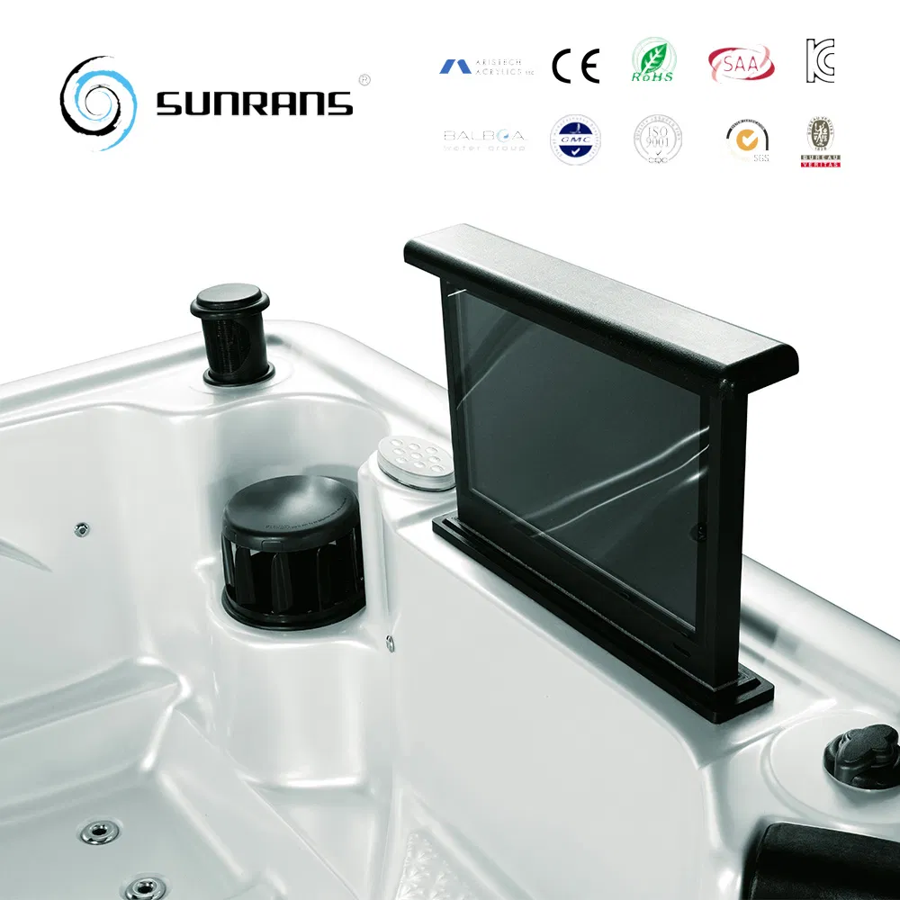 Угловая джакузи Sunrans на дровах, красная