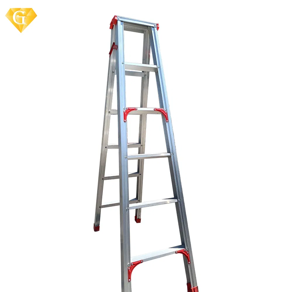OEM Aluminum Alloy a-Frame Step Ladder with Integrated Tool Tray